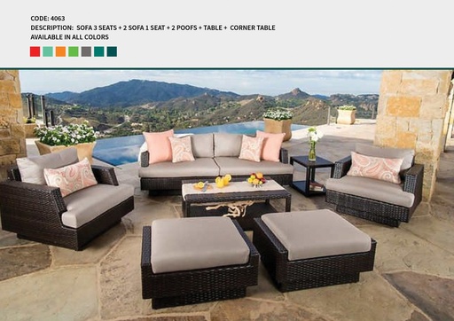 Code 4063 (3 SEATER, RATTAN 001)