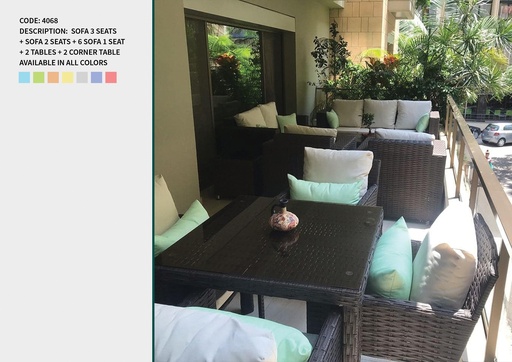 Code 4068 (3 SEATER, RATTAN 001)