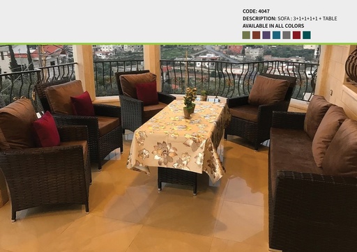 Code 4047  (3 SEATER, RATTAN 001)